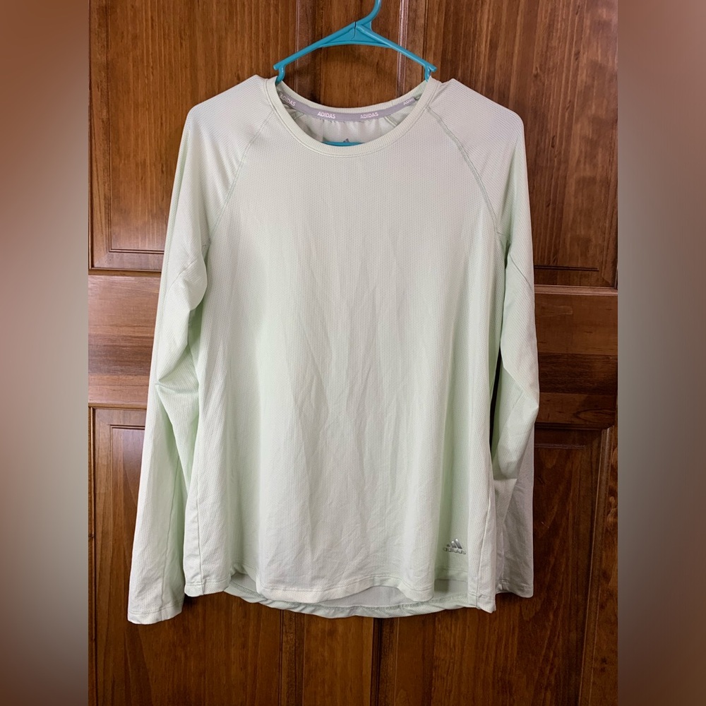 Women’s Adidas light green long sleeve Golf Shirt size large